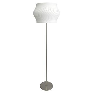 Hvid gulvlampe med satin i modellen Cut fra Grönlund